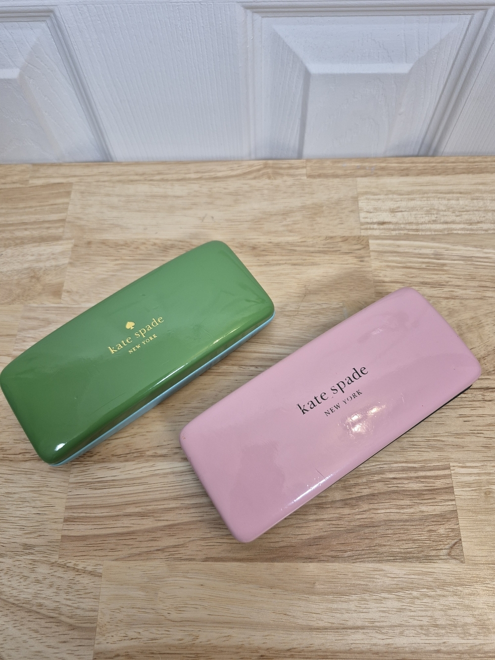 Kate Spade New York Set of 2 Hard Glasses Cases Four Eyes Eyelash Pink Green